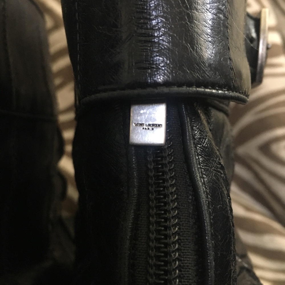 SAINT LAURENT Miles 30 Zip Eel Skin Boots - Picture 6 of 10